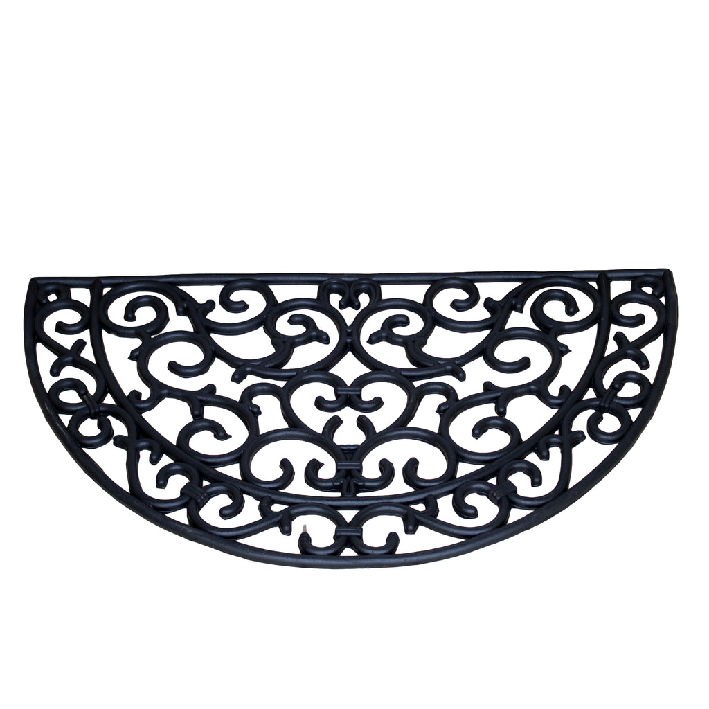 Half Moon Scroll Rubber Doormat
