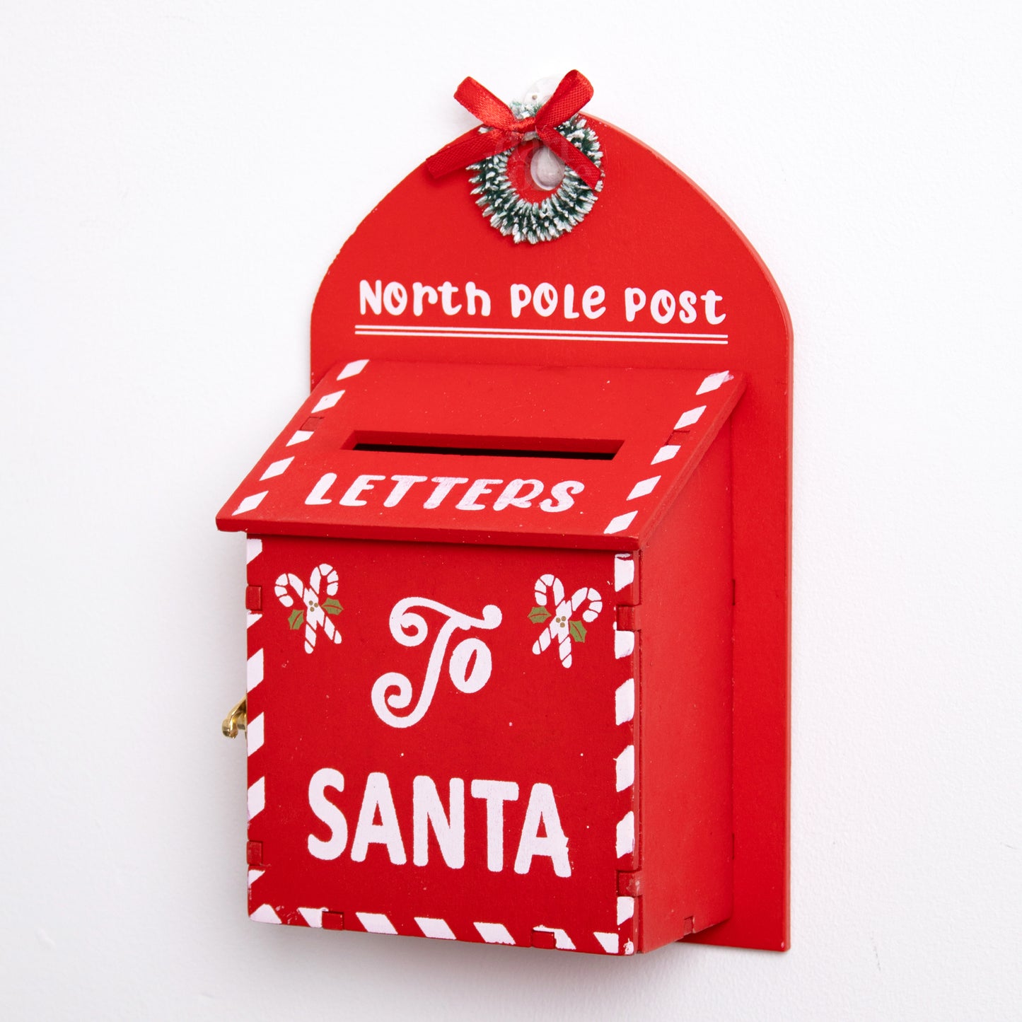 Red North Pole Post Letter Box