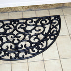 Half Moon Scroll Rubber Doormat