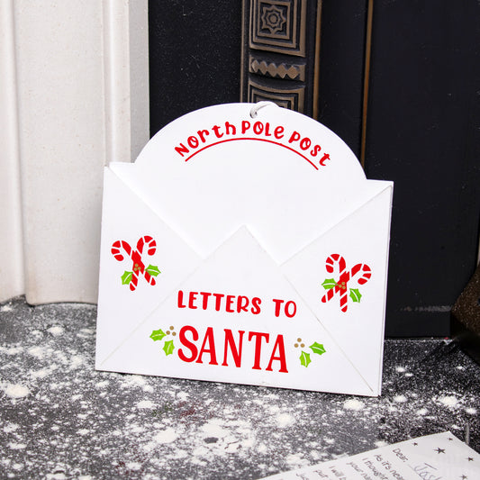 White North Pole Post To Santa Envelope Holder