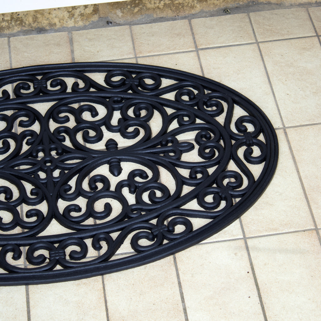 Oval Scroll Rubber Doormat