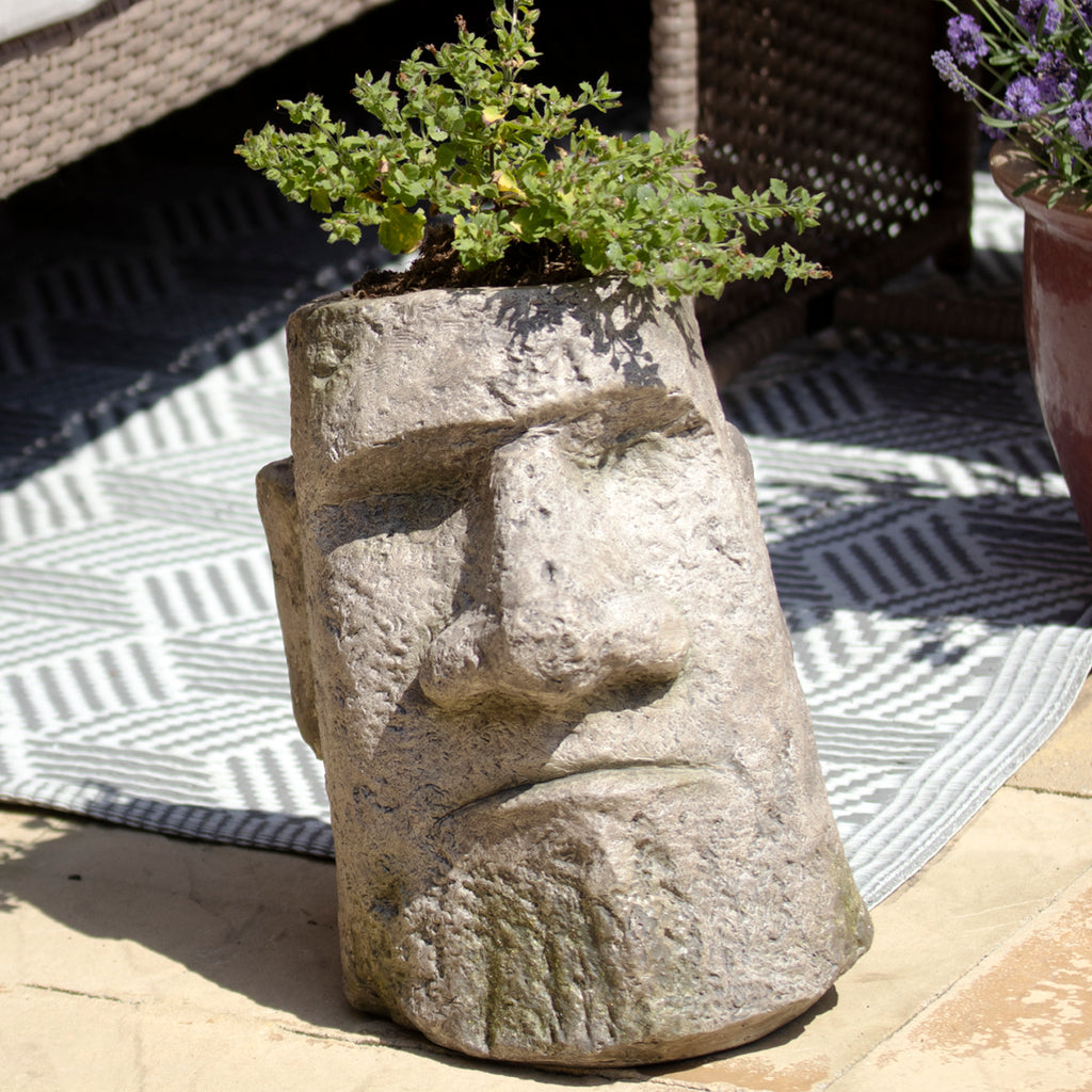 Stone Effect Easter Island Head Planter