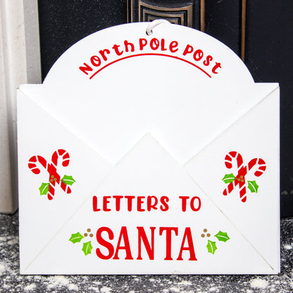 White North Pole Post To Santa Envelope Holder