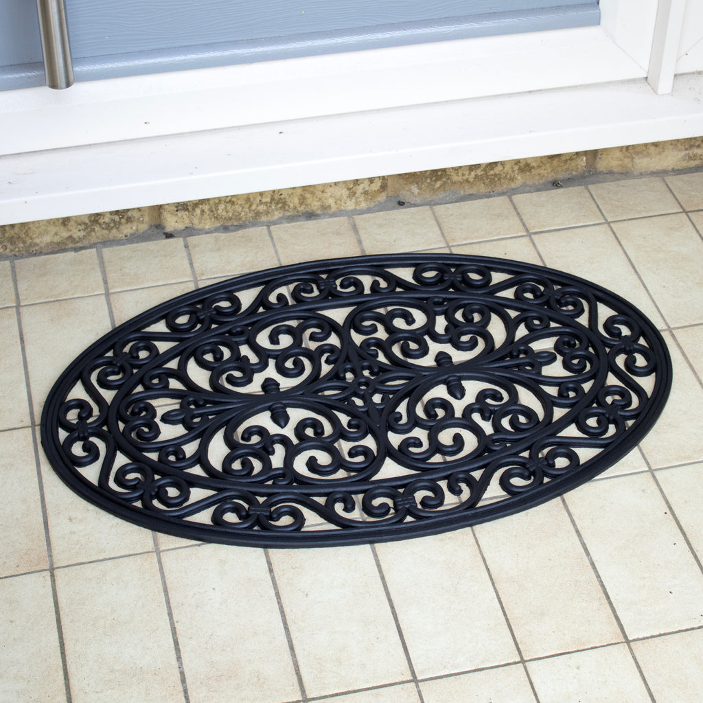 Oval Scroll Rubber Doormat