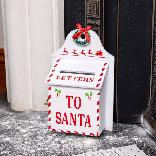 White North Pole Post Letter Box