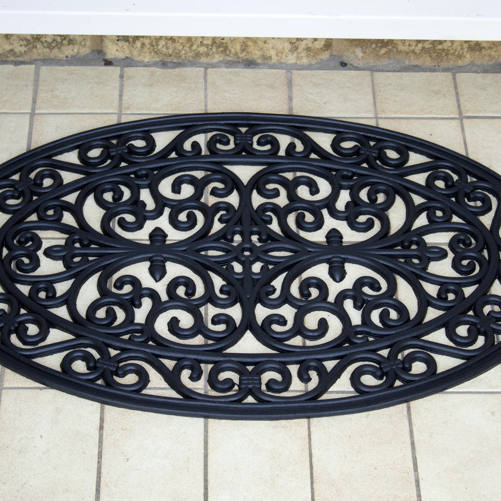 Oval Scroll Rubber Doormat