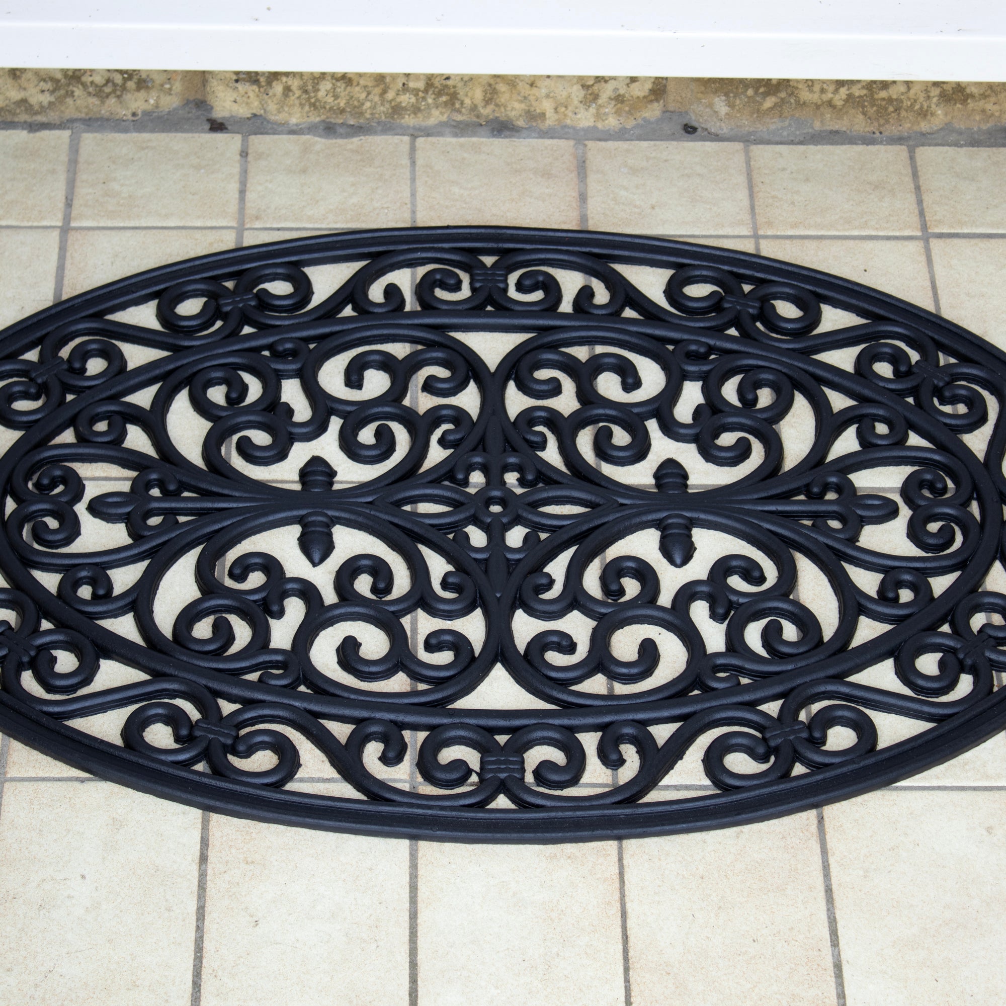 Oval Scroll Rubber Doormat