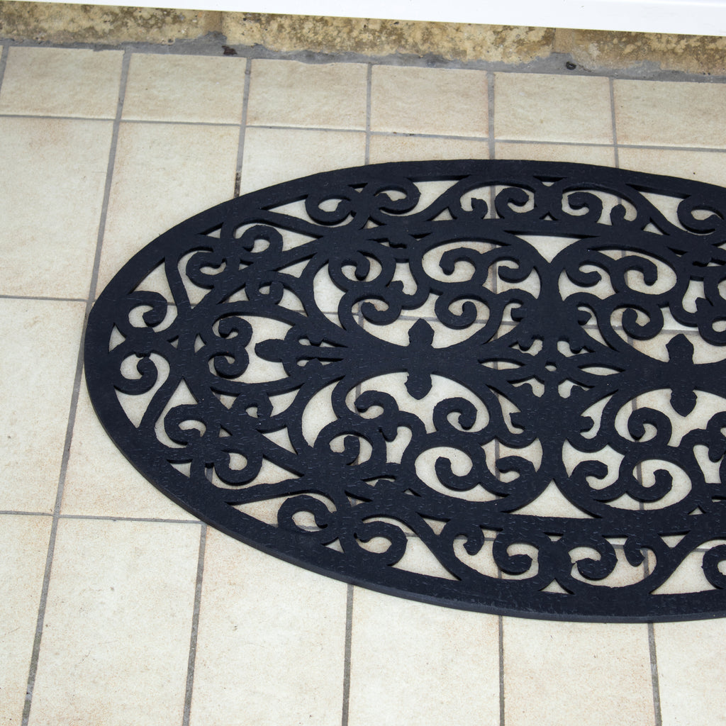 Oval Scroll Rubber Doormat