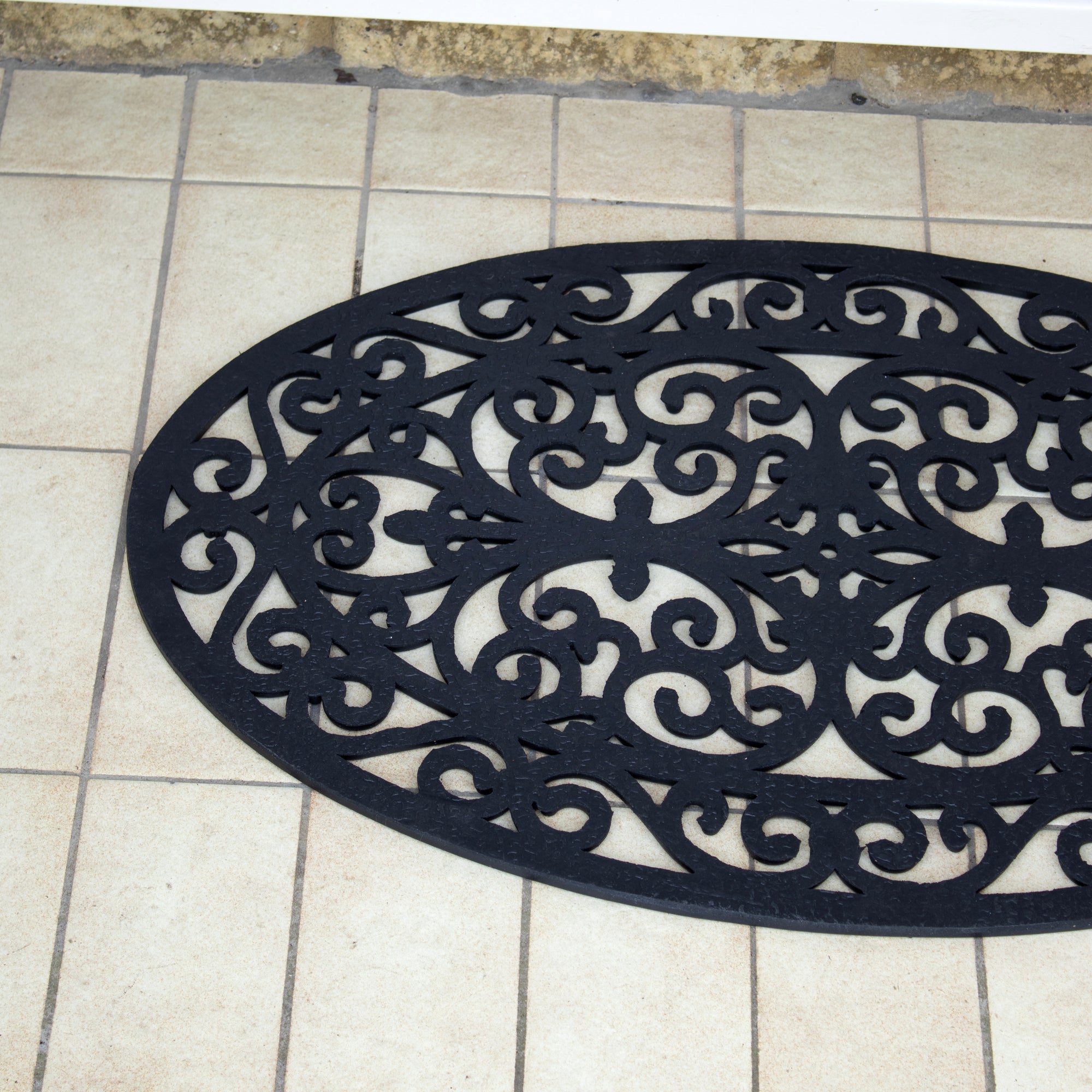 Oval Scroll Rubber Doormat