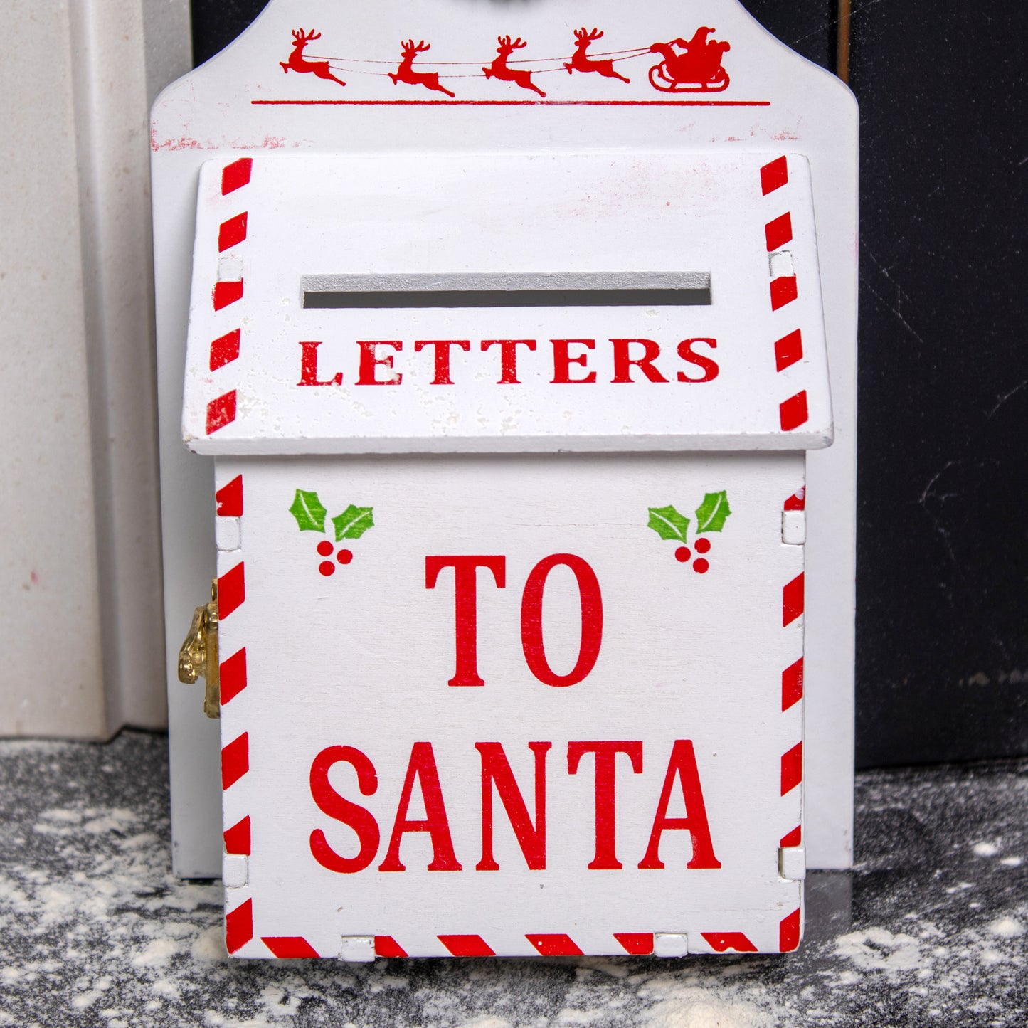 White North Pole Post Letter Box