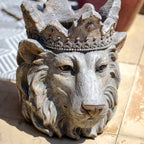 Regal Crowned Lion Head Planter