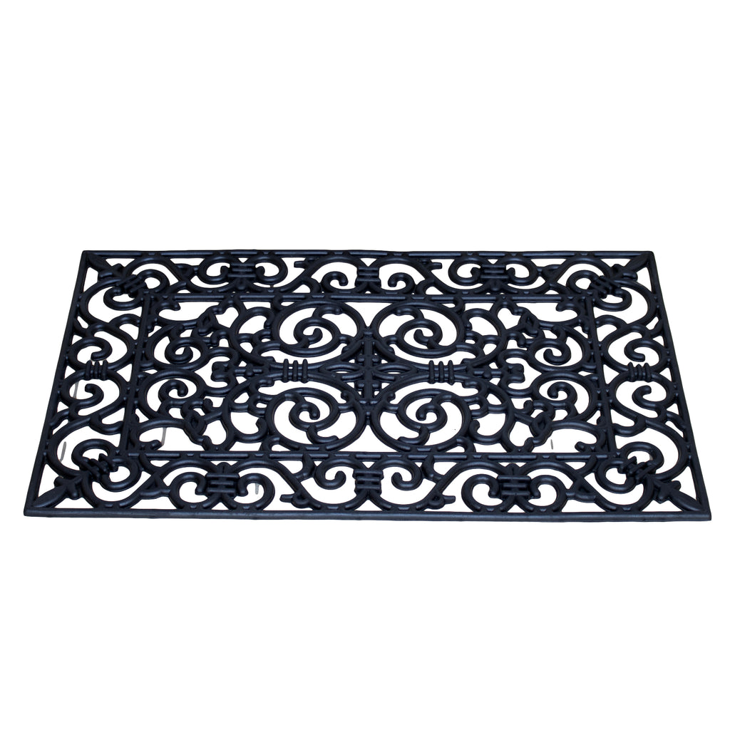Large Rectangle Scroll Rubber Doormat