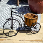 Black Metal Bicycle Coco Fibre Planter