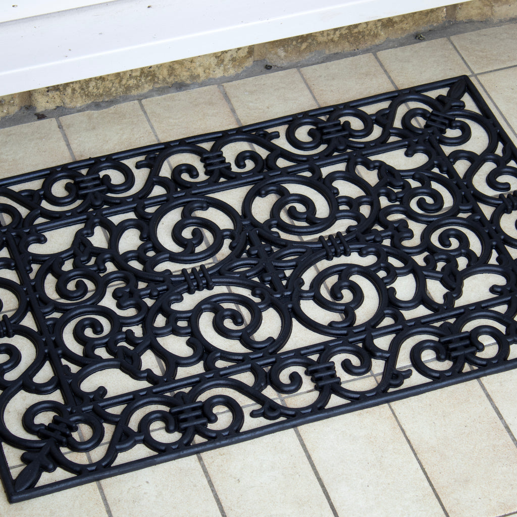 Large Rectangle Scroll Rubber Doormat