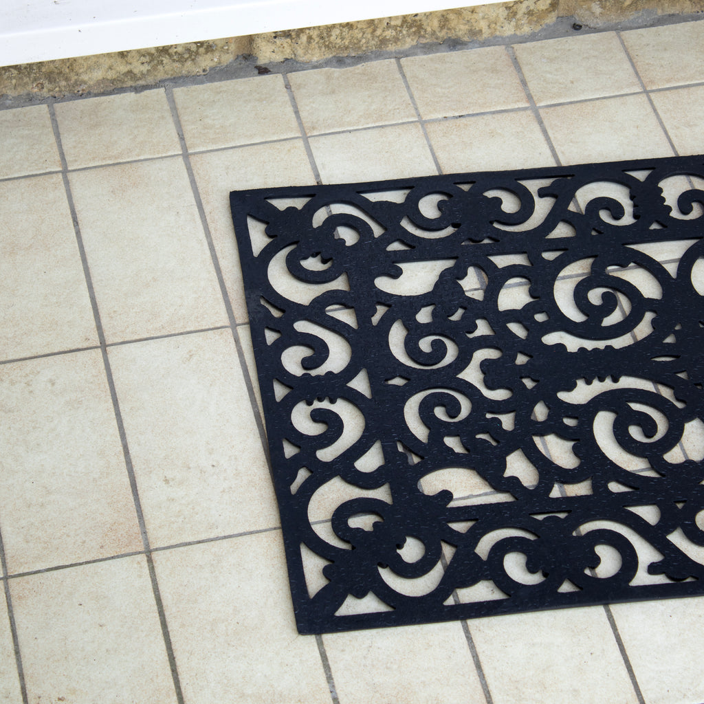 Large Rectangle Scroll Rubber Doormat