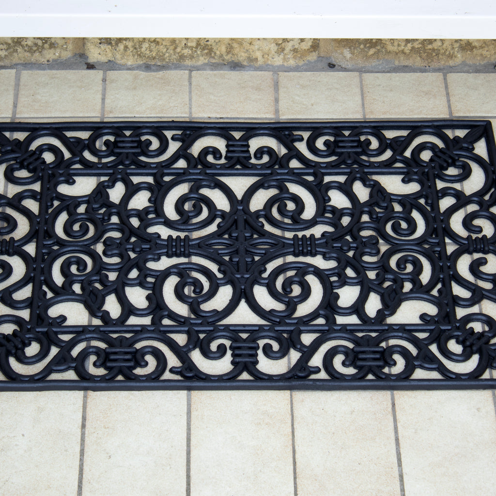 Small Rectangle Scroll Rubber Doormat