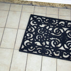 Small Rectangle Scroll Rubber Doormat