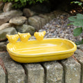 Yellow Glaze Oval Ceramic Bird Bath