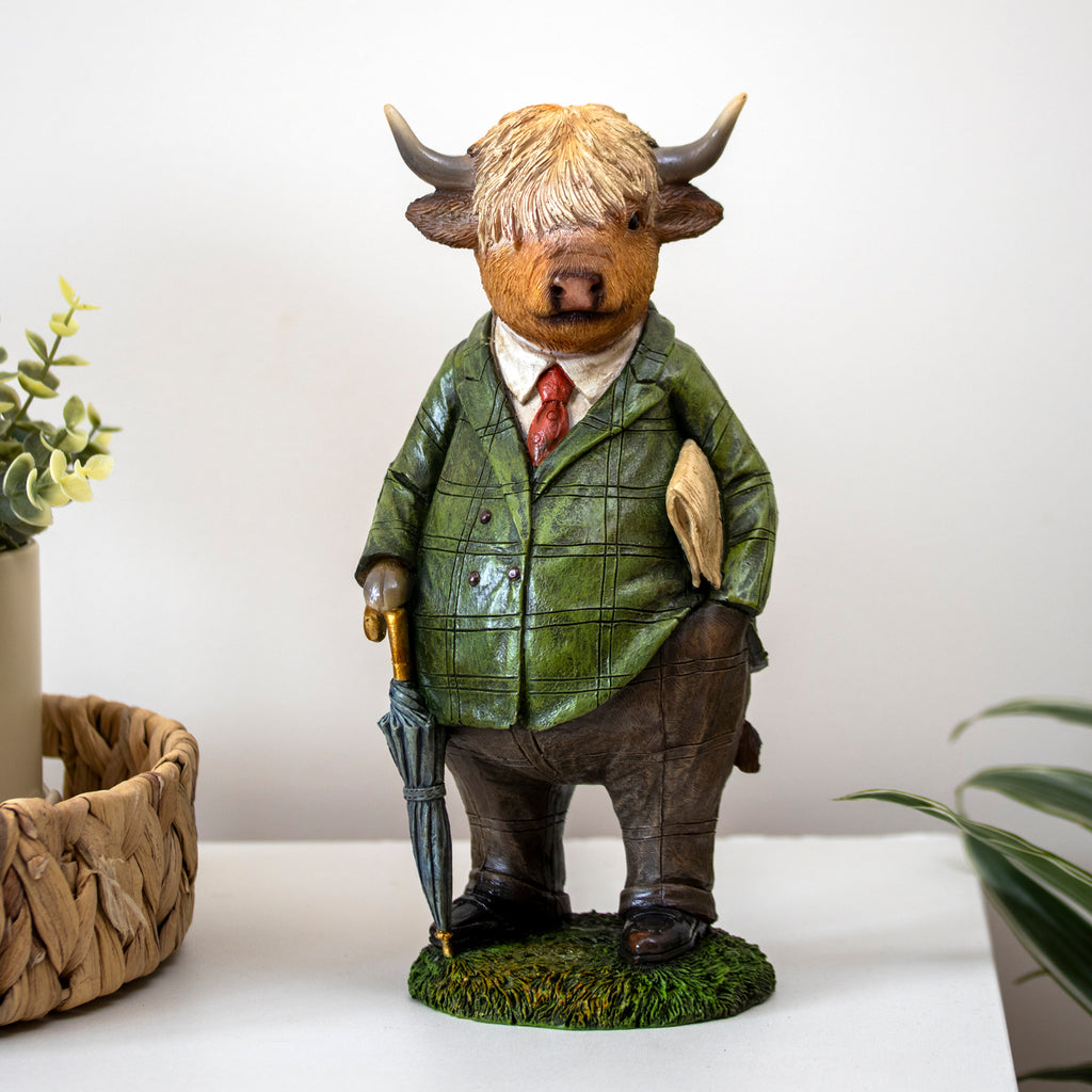 Gentleman Highland Cow Ornament