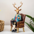 Gentleman Stag in Armchair Ornament