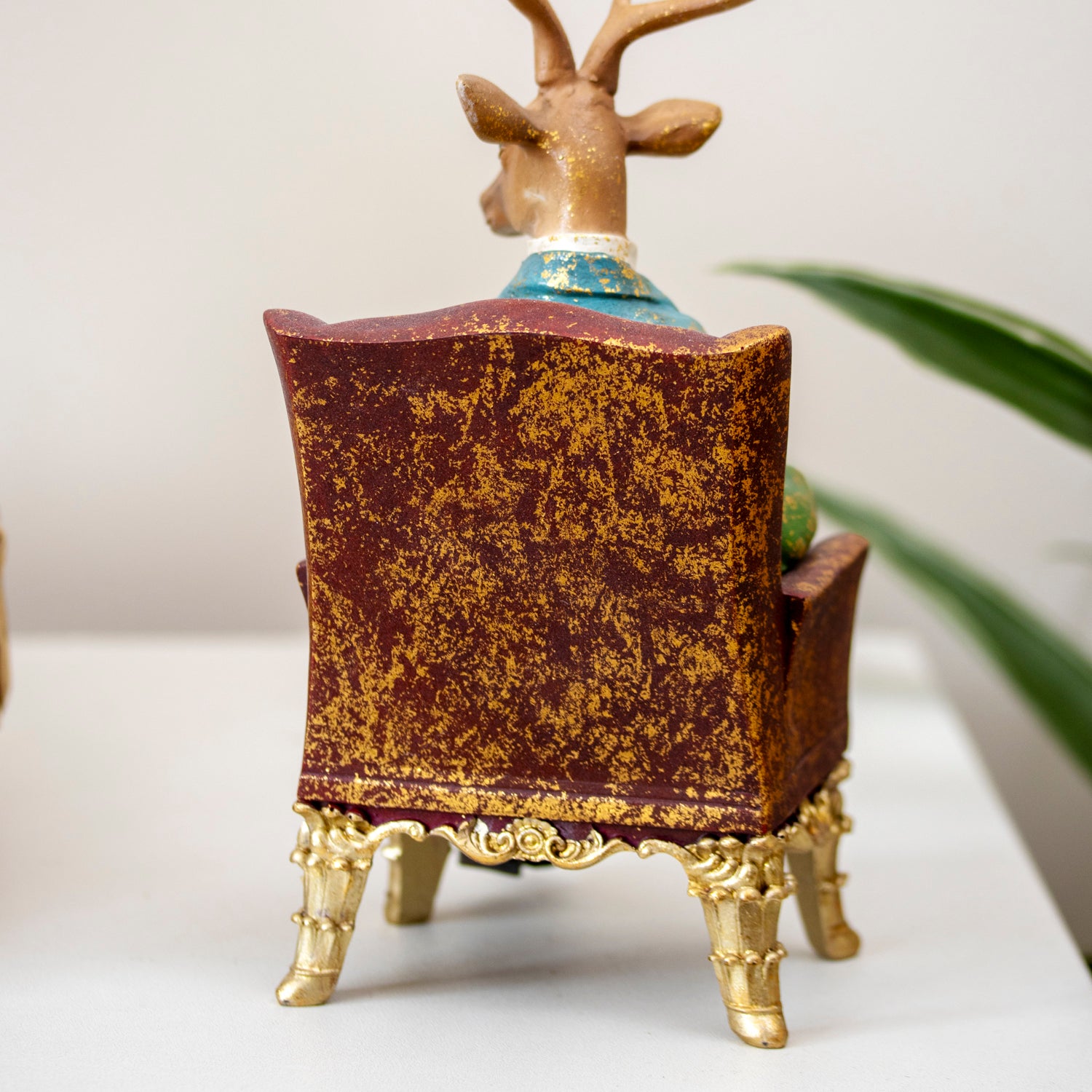 Gentleman Stag in Armchair Ornament