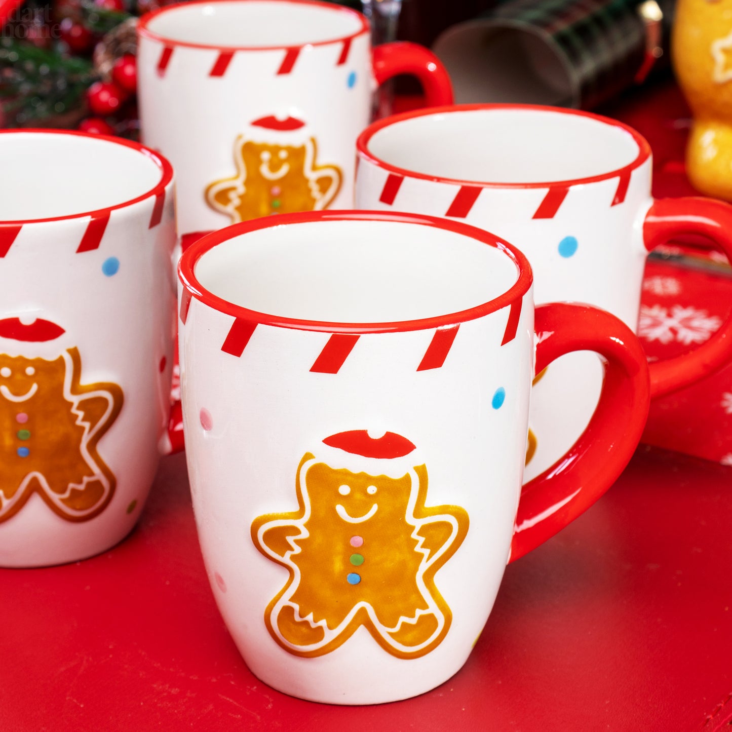 Set Of 4 Gingerbread Mugs