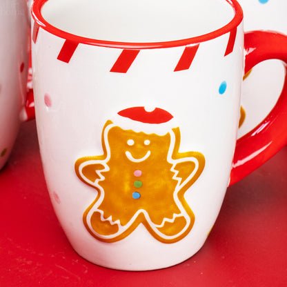 Set Of 4 Gingerbread Mugs