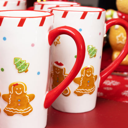 Set Of 4 Large Gingerbread Latte Mugs