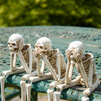 Set Of 3 Three Wise Skeleton Ornaments