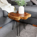 Teak Root Table With Black Metal Legs