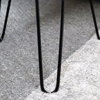 Teak-Wurzeltisch mit schwarzen Metallbeinen