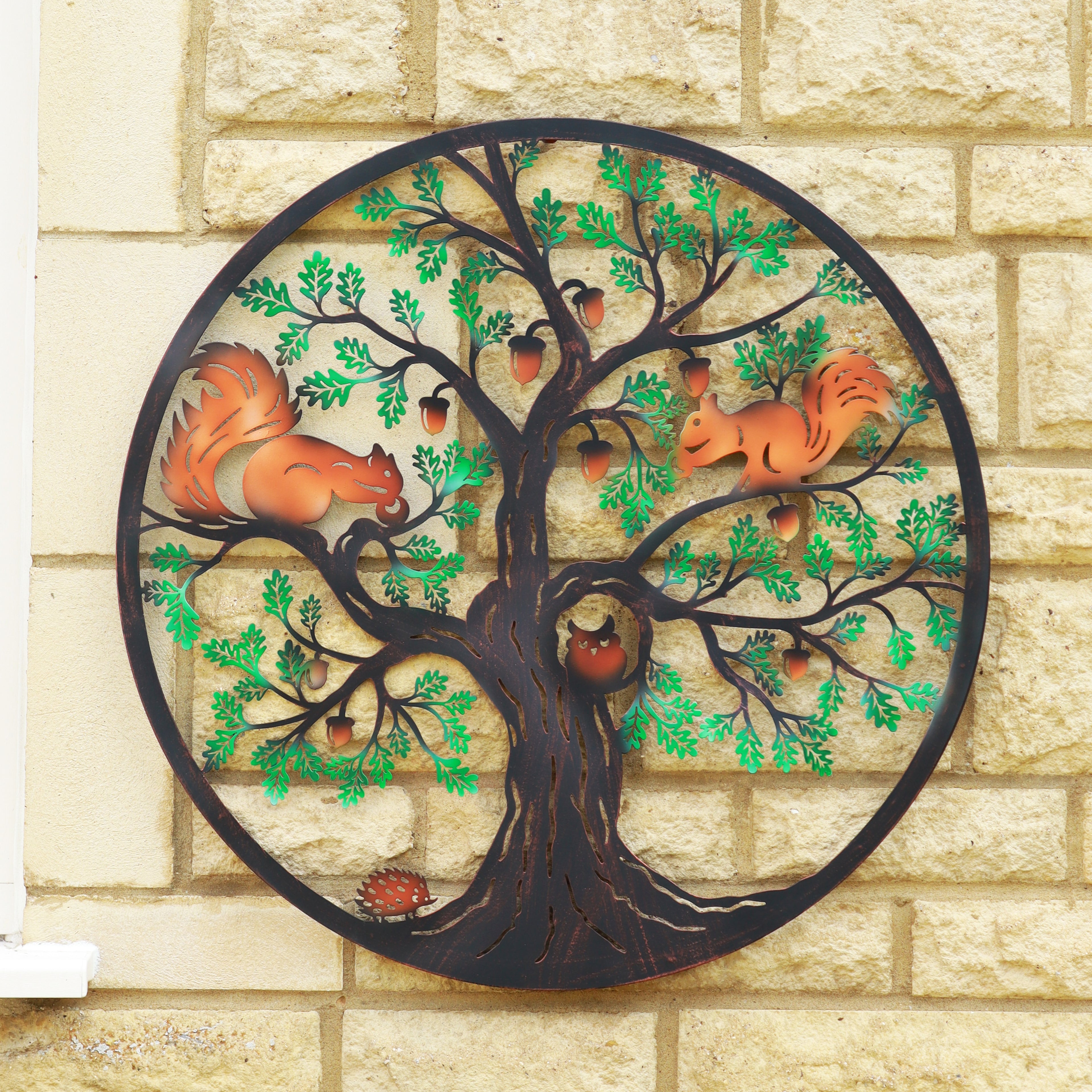 Colourful Squirrels In Acorn Tree Wall Art