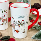 Set Of 2 Large Christmas Scene Latte Mugs