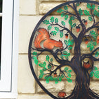 Colourful Squirrels In Acorn Tree Wall Art