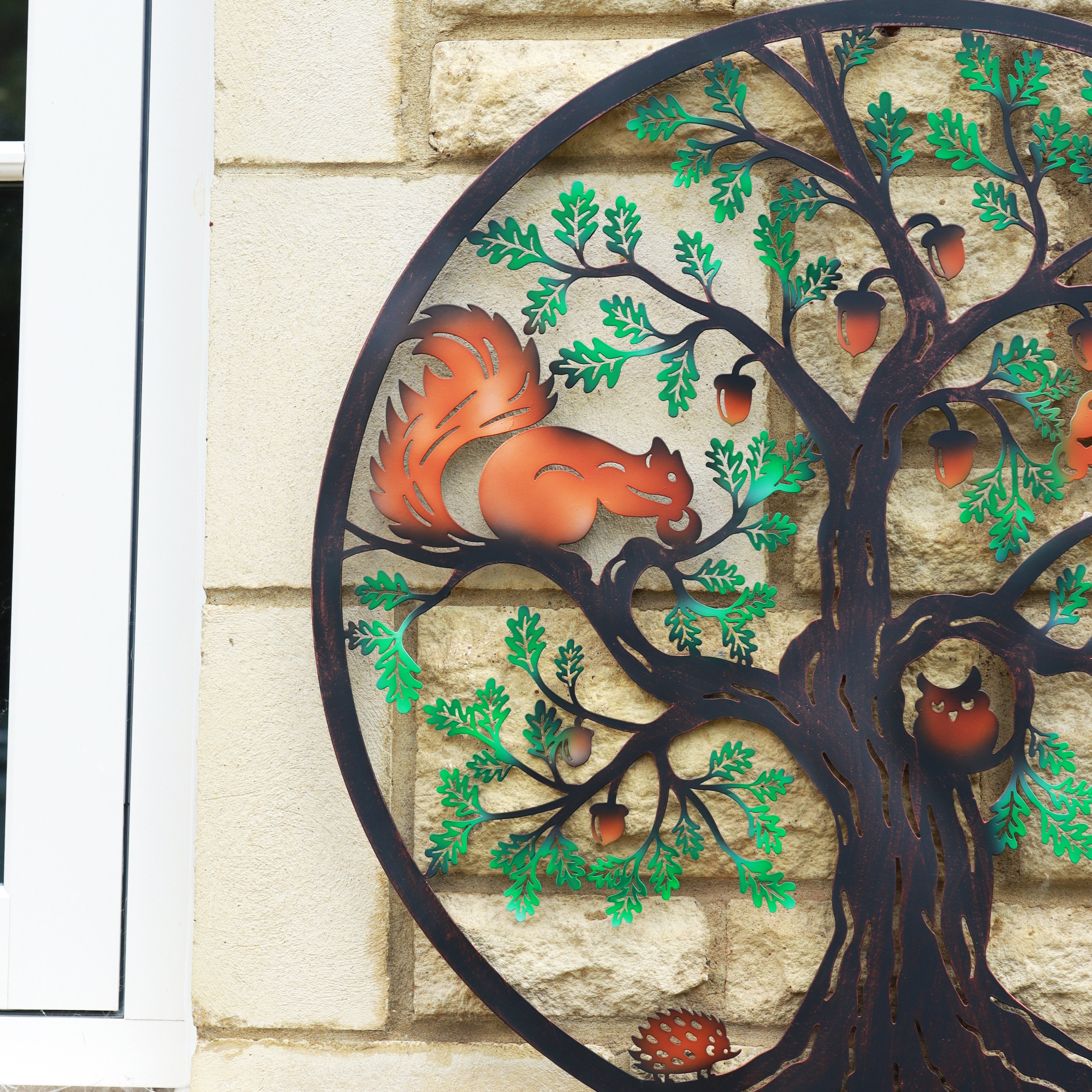 Colourful Squirrels In Acorn Tree Wall Art