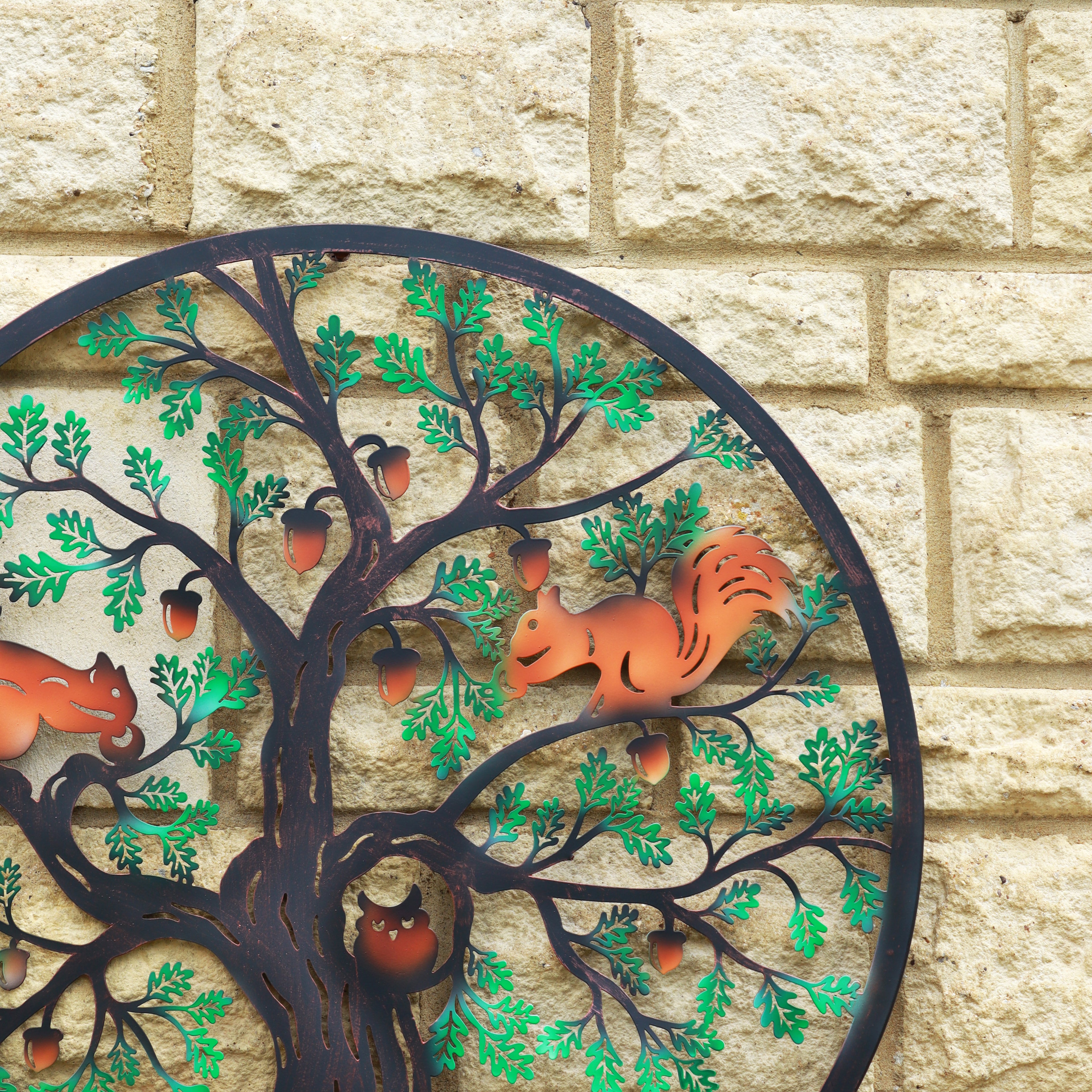 Colourful Squirrels In Acorn Tree Wall Art