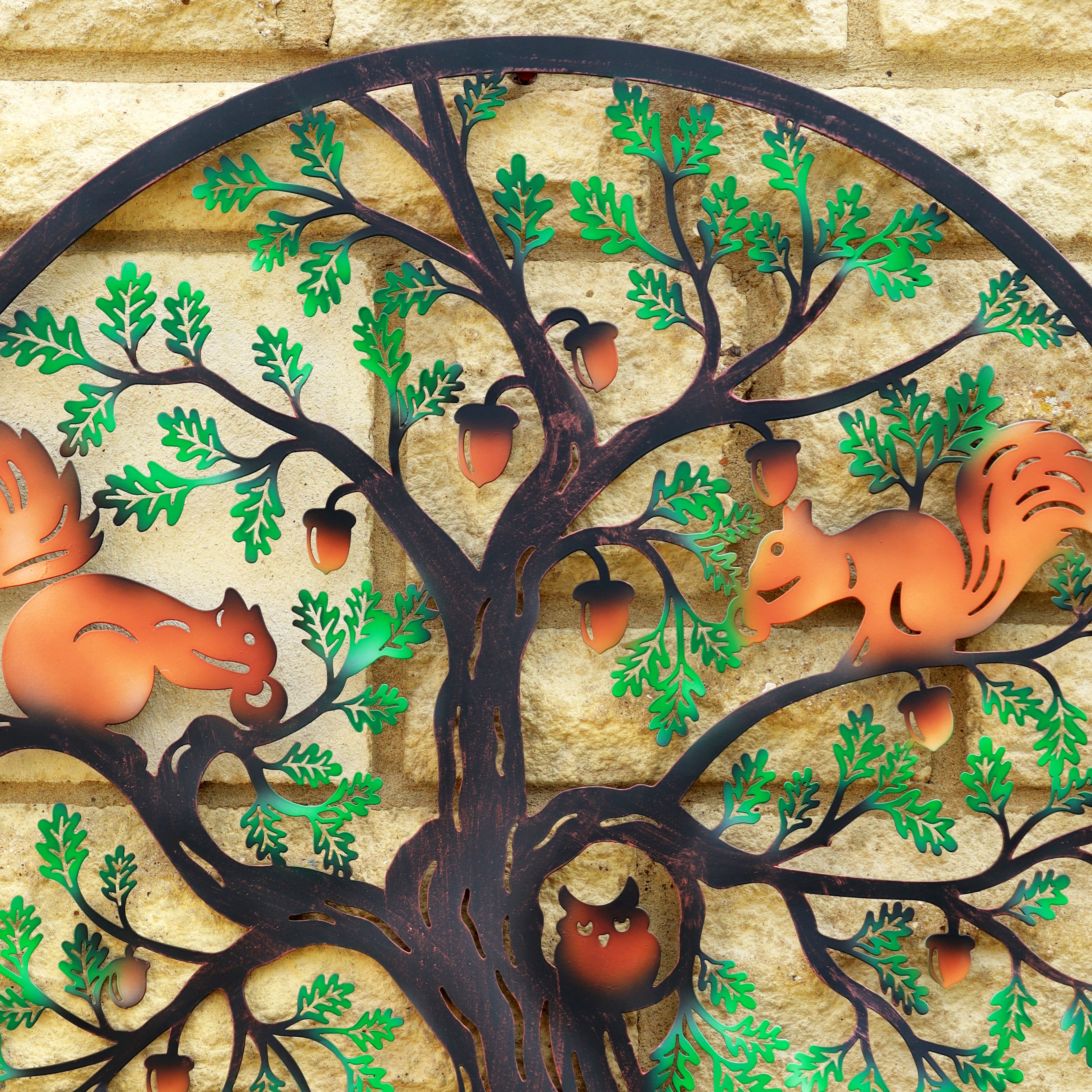 Colourful Squirrels In Acorn Tree Wall Art