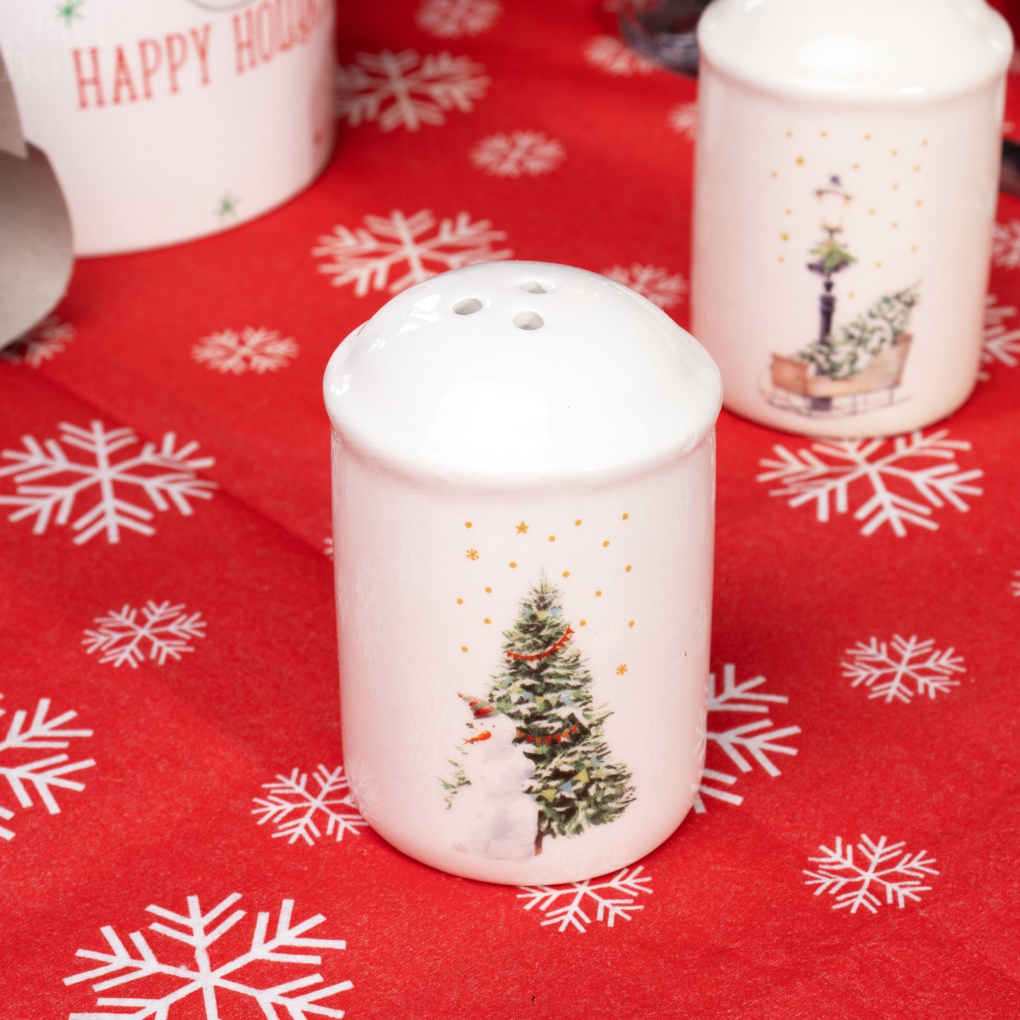 White Christmas Salt And Pepper Shakers