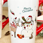 Set Of 2 Large Christmas Scene Latte Mugs