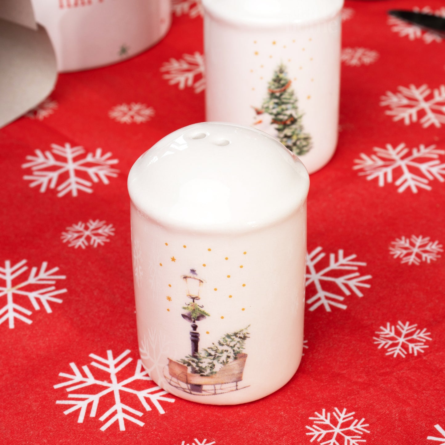 White Christmas Salt And Pepper Shakers