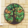 Squirrels In Acorn Tree Mirrored Wall Art