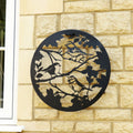 British Bird Silhouette Backlit Garden Wall Art