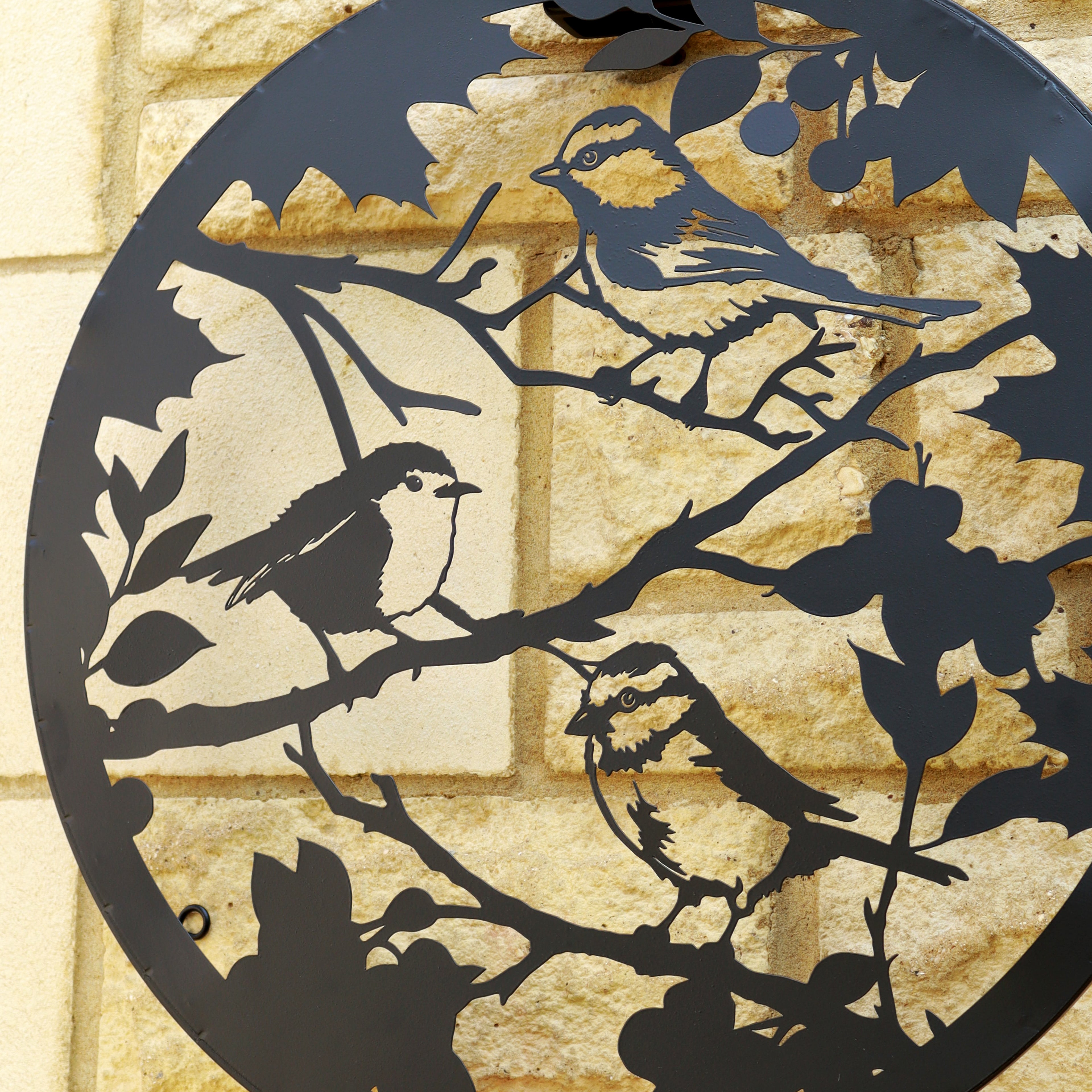 British Bird Silhouette Backlit Garden Wall Art