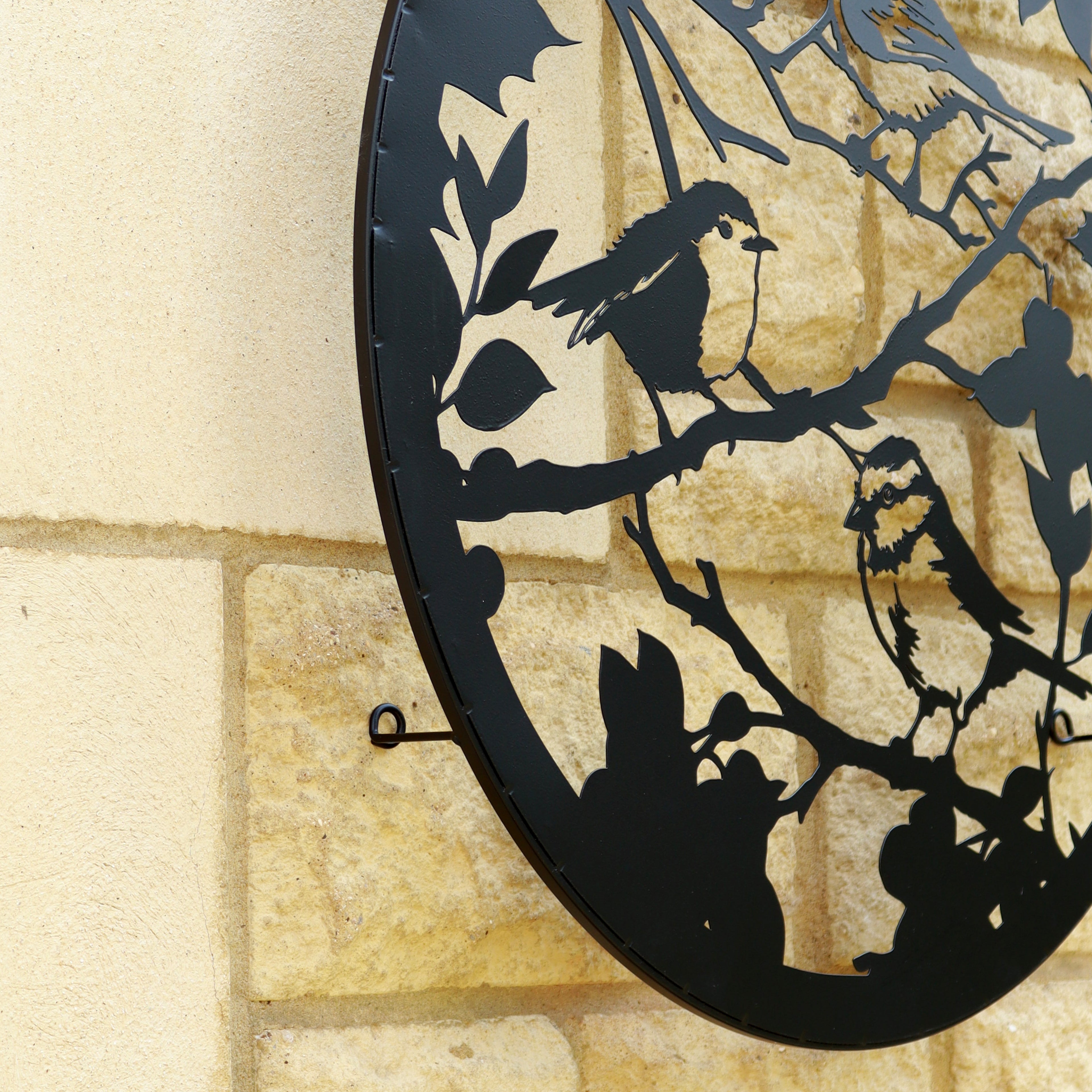 British Bird Silhouette Backlit Garden Wall Art