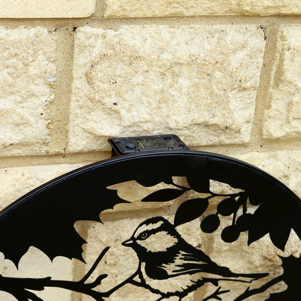 British Bird Silhouette Backlit Garden Wall Art