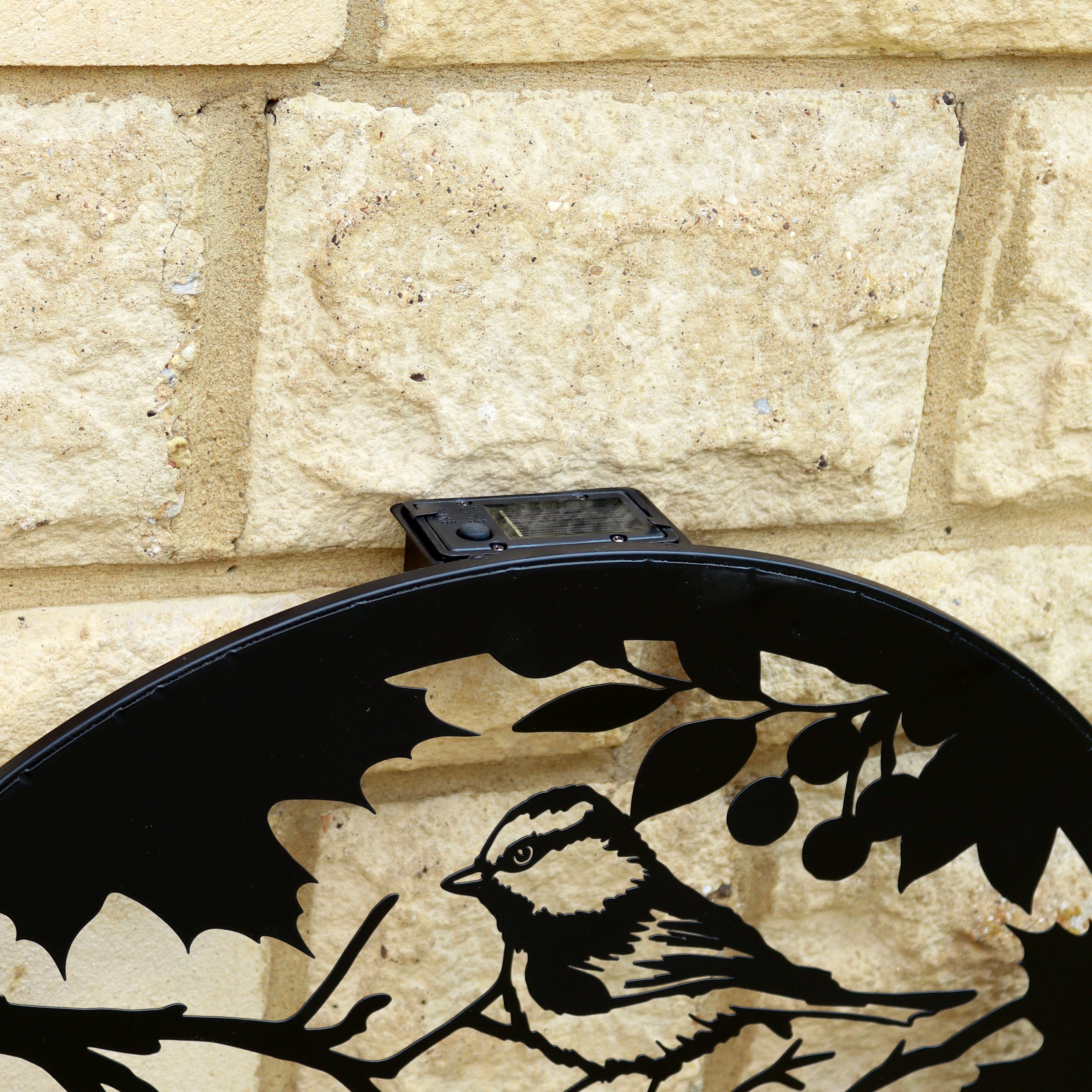 British Bird Silhouette Backlit Garden Wall Art