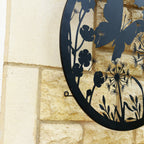 Flower Butterfly Silhouette Backlit Garden Wall Art