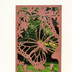 Rusted Metal Flower Butterfly Portrait Garden Mirror
