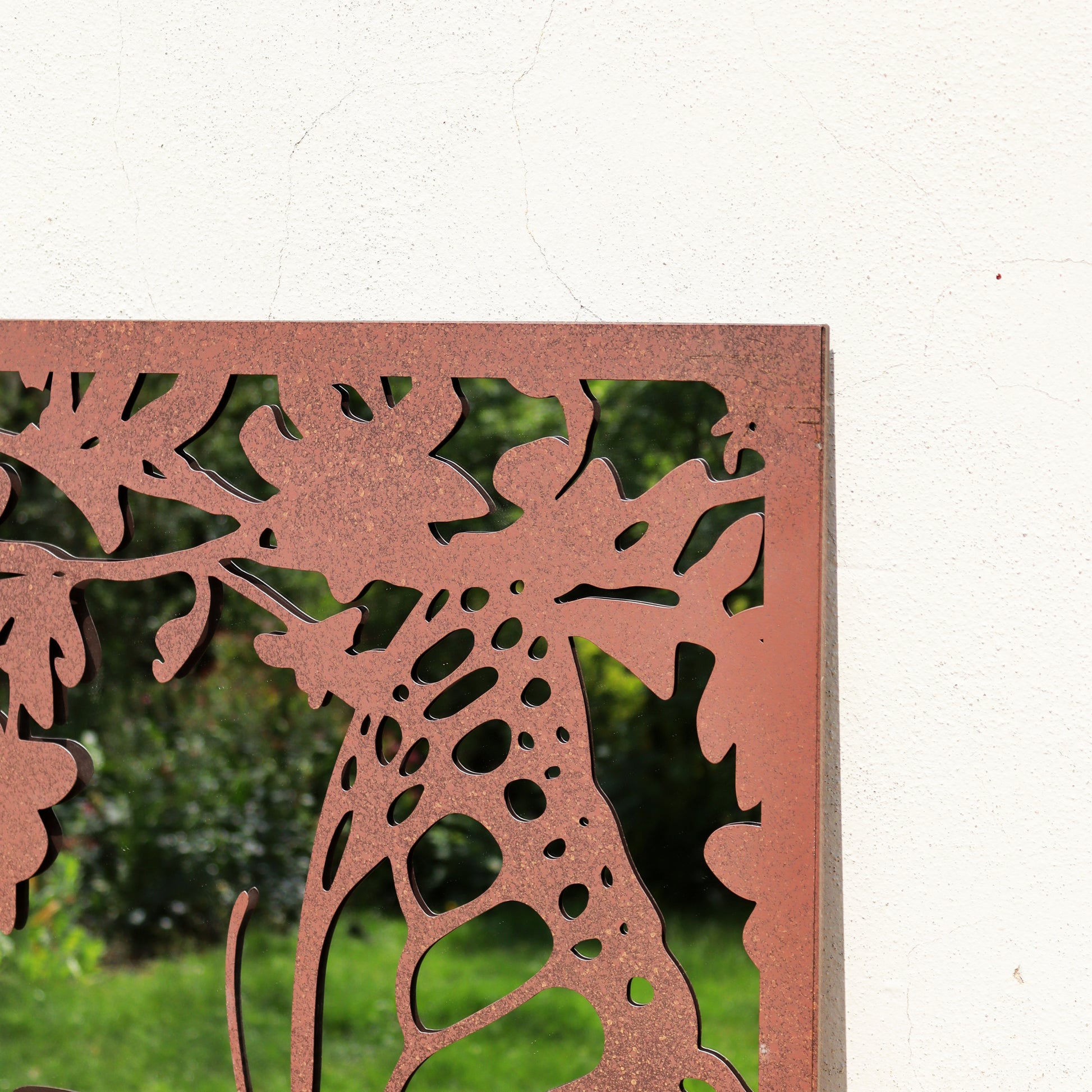 Rusted Metal Flower Butterfly Portrait Garden Mirror