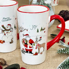 Set Of 2 Large Christmas Scene Latte Mugs